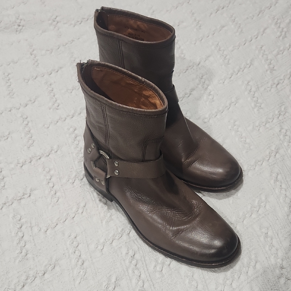 Frye Brown Leather Ankle Boots